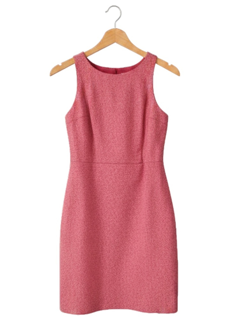 Ann Taylor Petite Coral & White Shift Dress Geometric Textured Floral Pattern 4P